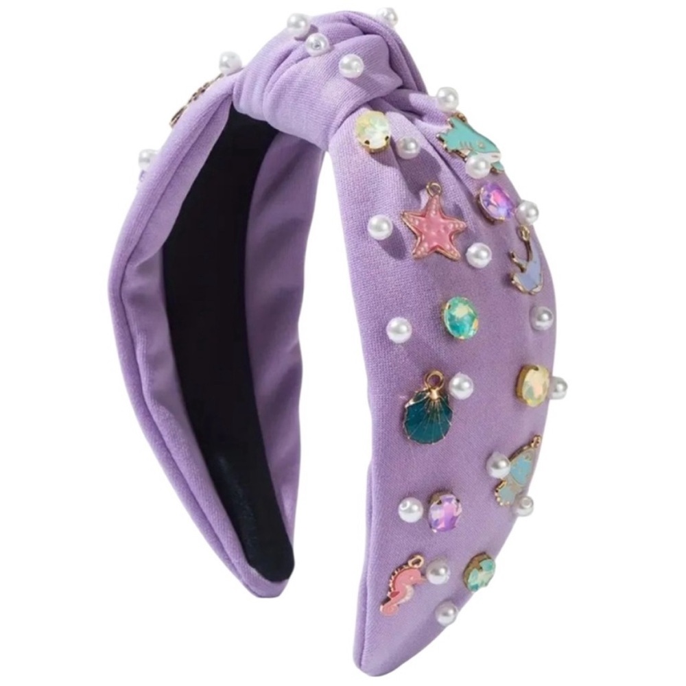 Purple Pearl and Sea Charm Embellished Headband